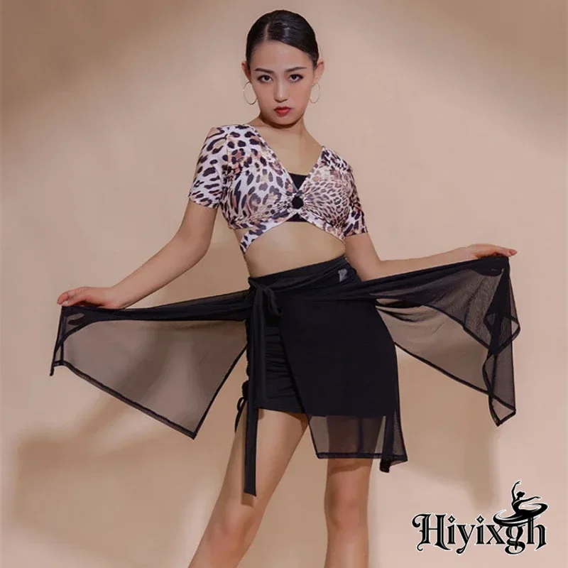 Adult Latin Dance Skirts f-length Me Uneven Practice Skirts with Multiple Slits for Samba Cha Cha Rumba And Bolero