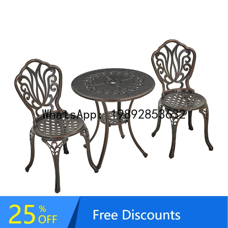 YFY Outdoor Balcony Cast Aluminum Garden Patio Table and Chairs Leisure Open-Air Villa Outdoor Waterproof