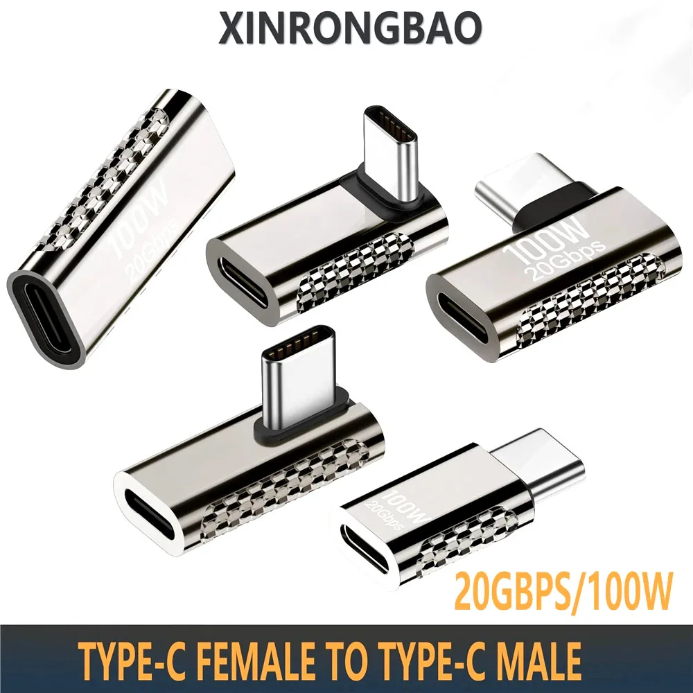 TYPE-C Adapters U-Shape Straight Angle Adapter Type C Female to Type C Male 20Gbps Fast Data Adapter Converter 8K/4K HD Adapters