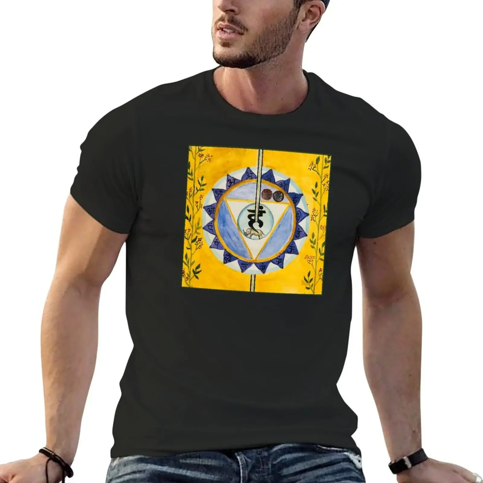 Yoga, the fifth chakra, the throat chakra or Vishuddha T-Shirt sports fans summer tops t shirt men 100℅ cotton