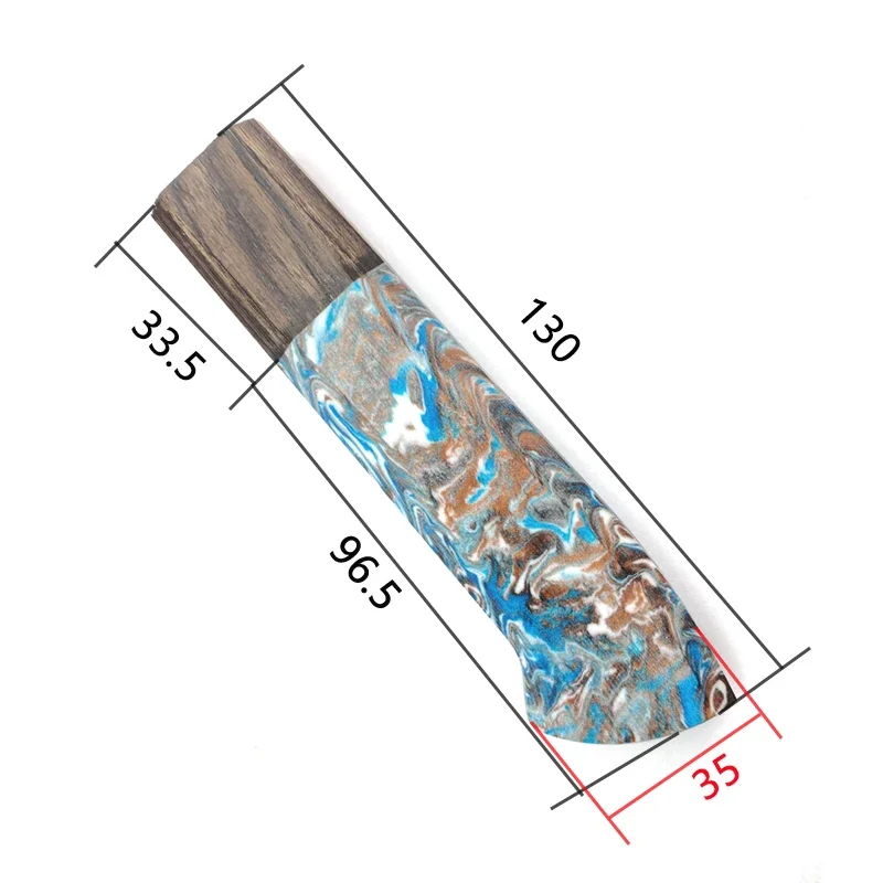 Wa مقبض خشب الأبنوس مقبض الحرف المثمنة دليل DIY بها بنفسك شبه النهائي دمشق مقبض سكين اكسسوارات تجديد المطبخ #6