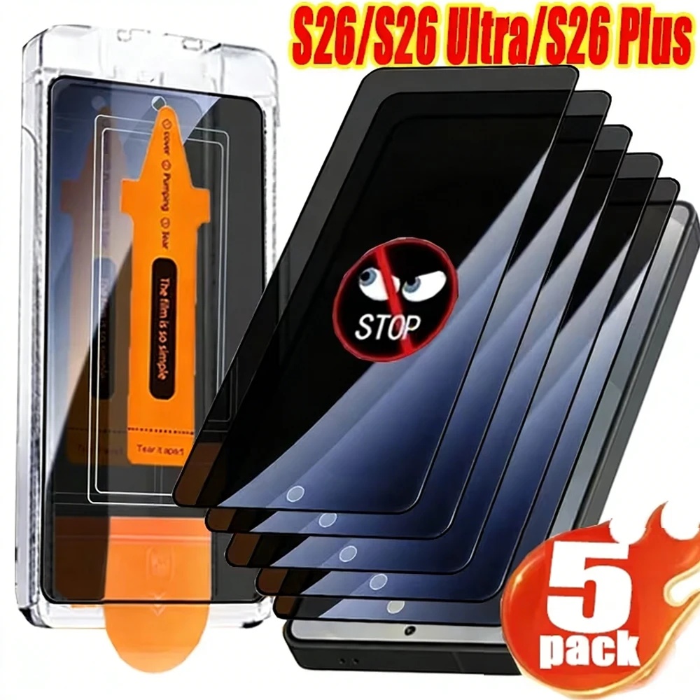 

1-5pcs Fingerprint Unlocking Optional Anti-Spy For Samsung S26 Ultra S26 Edge S26 Privacy Protector Dust Free Tempered Glass