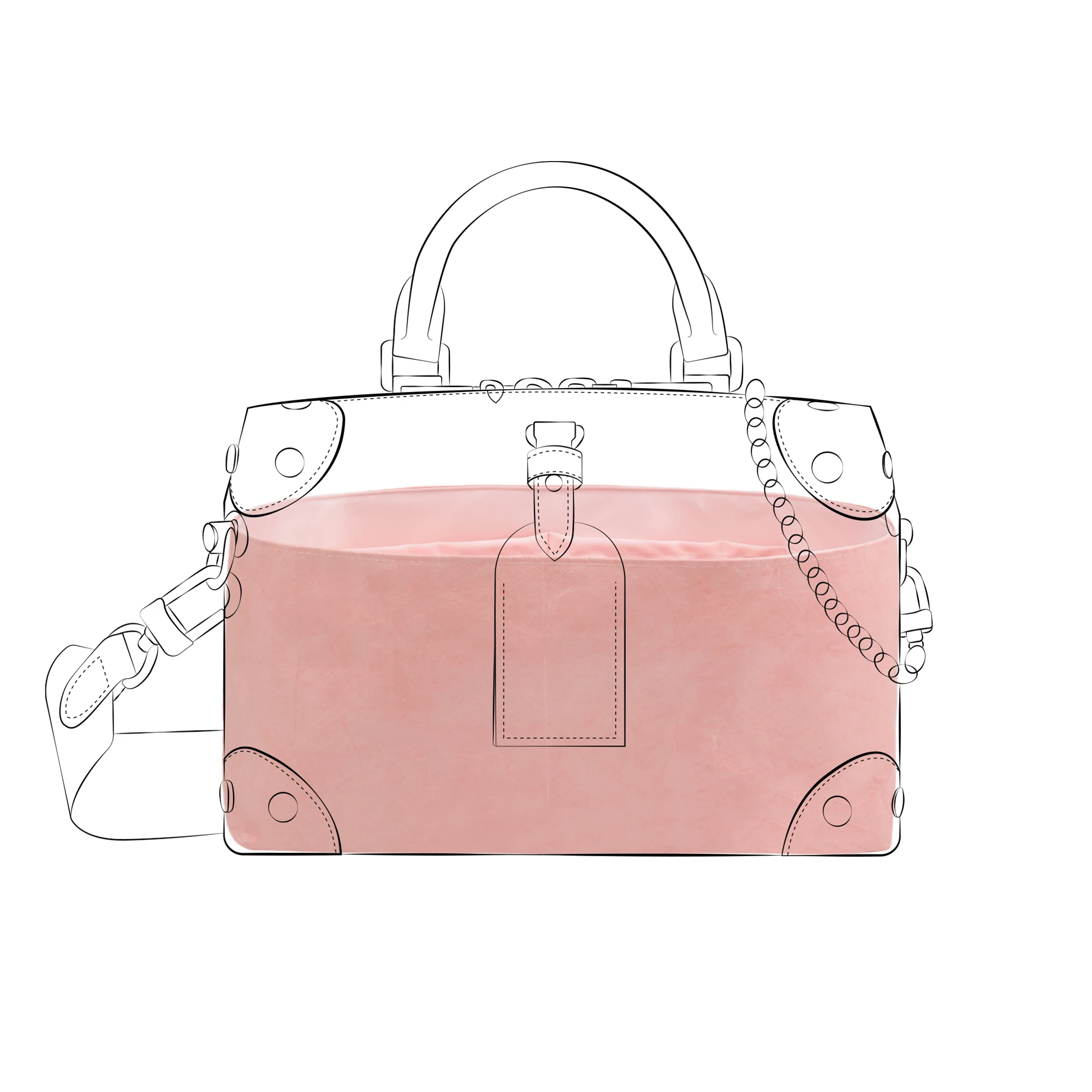 DGAZ Lightweight Purse Organizer Insert for Petite Malle Souple Bags,silk and DupontPaper handbag inner for Luxury Bag