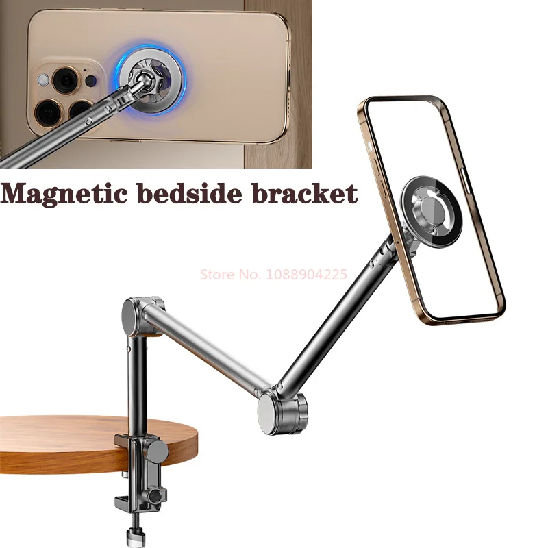 

Magnetic Bed Head Armchair for Watching Dramas and Live Streaming, Mobile Phone Stand for Desktop Overhead Tablet Holder