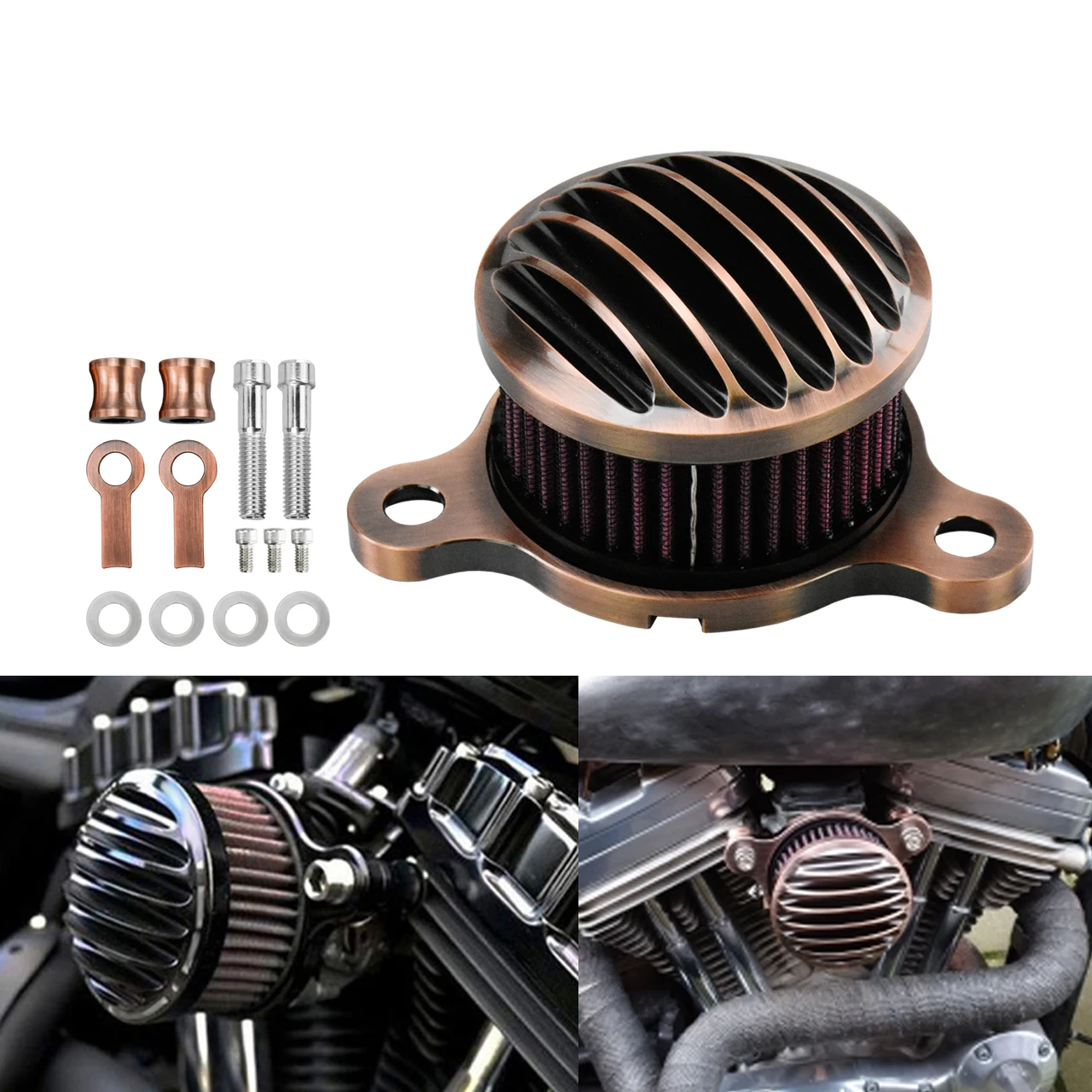 Motorcycle CNC Air Cleaner Intake Filter Aluminum For Harley For Sportster XL883 XL1200 48 Iron 1991-2017 2016 2015 2014