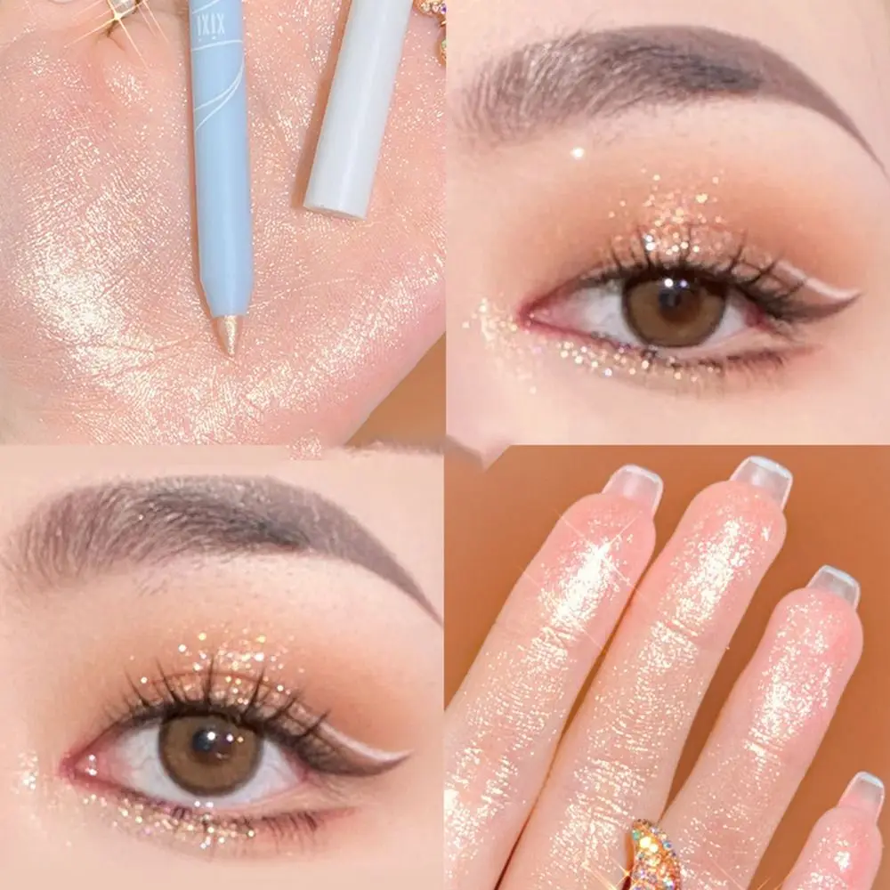 Shimmer Pearlescent Eyeshadow Pen Profession Soft Touch Glitter Eye Shadow Long Lasting Waterproof Lying Silkworm Pen Women