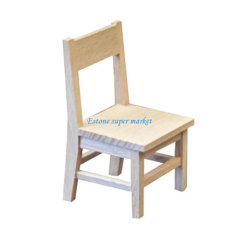090B واقعية واقعية Zakka Play Play for Kids Display Cairs Model Toy Vintage Chair 1:12 Doll House