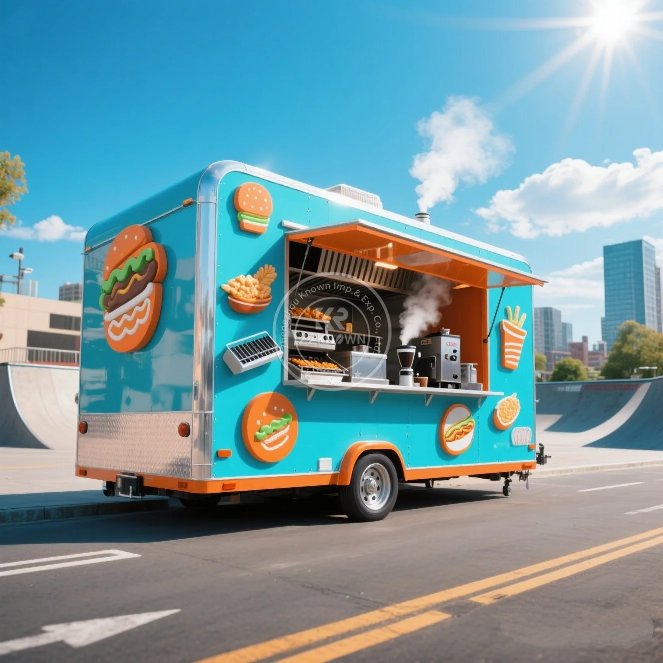 

Food Trailer Small Hot Dog Vending Kiosk Coffee Juice Cart Mobile Beer Bar for Sale
