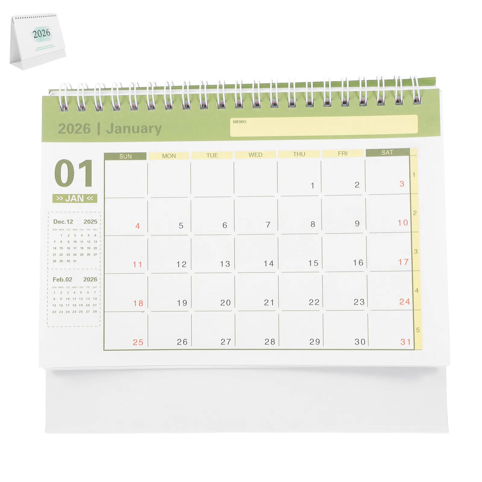 2026 Table Calendar Small Standing Flip Desk Calendar Minimalist Design Daily Planner for Office Home Small Desktop Organization