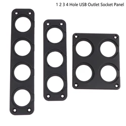 1/2/3/4 Hole USB Outlet Socket Panel Black ABS Housing Holder Kit Mounting For Car Boat Truck Dashboard Cigarette Lighter Socket