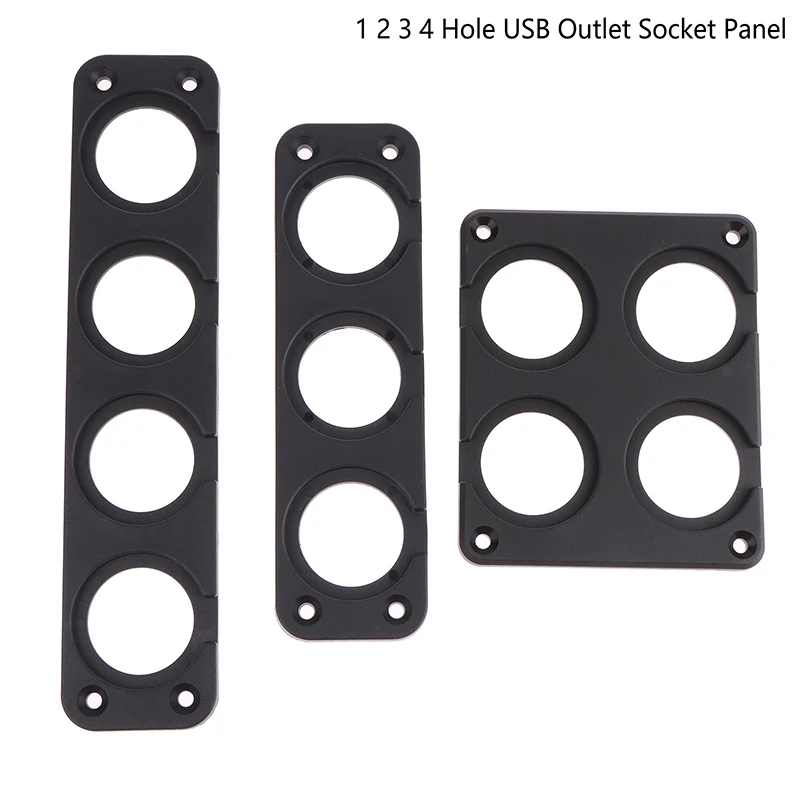 1/2/3/4 Hole USB Outlet Socket Panel Black ABS Housing Holder Kit Mounting For Car Boat Truck Dashboard Cigarette Lighter Socket