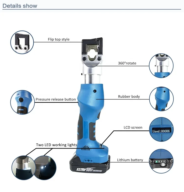 ECT-150 Mini High Performance 3.5T Power Wire Cable Electric Hydraulic Crimping Tools