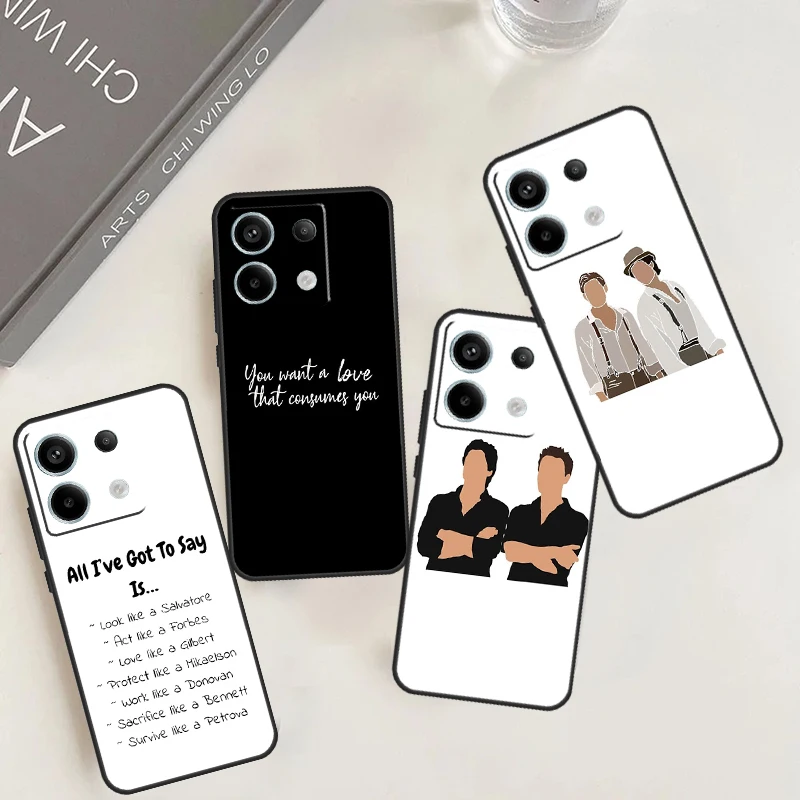 Damon and Stefan Vampire Diaries Case For Redmi Note 12 13 Pro Plus 9 10 11 9S 10S 11S 12S Cover For Redmi 12 9C 10C 12C 13C