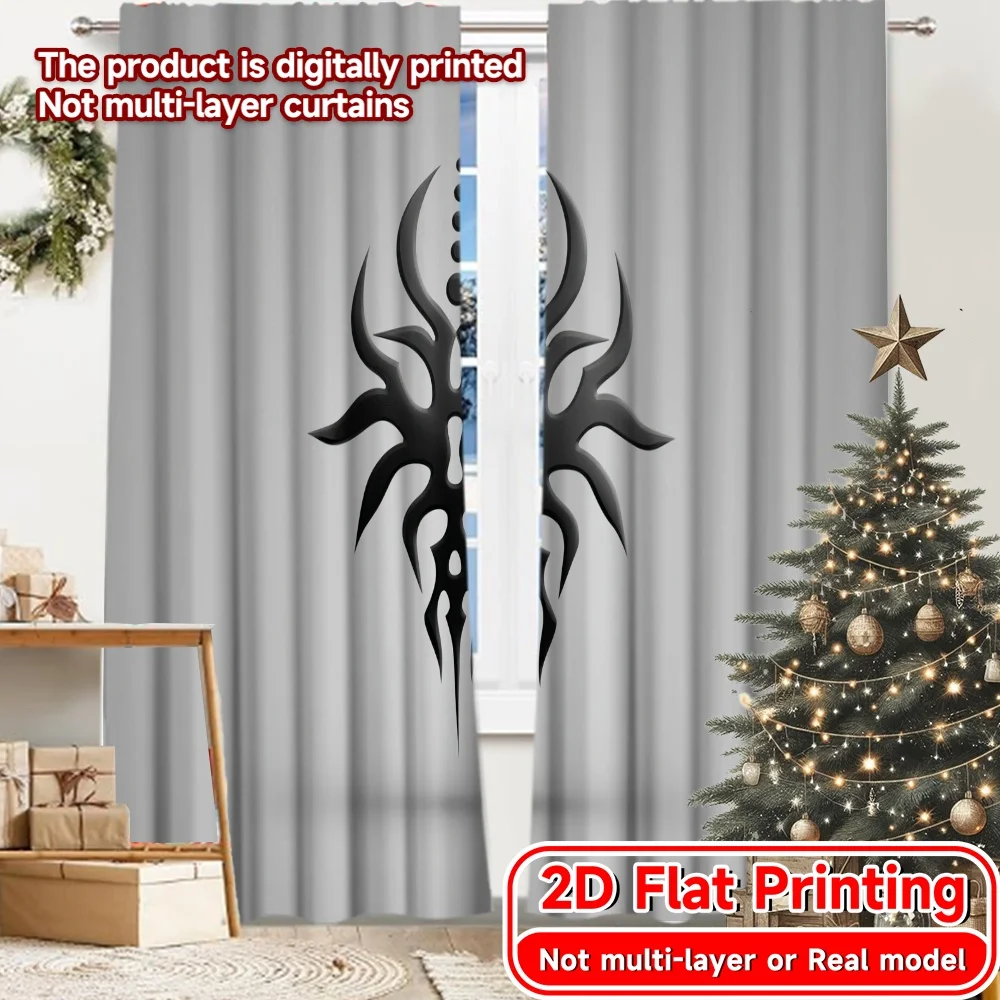 2D Flat Printing,2pcs Gamers Gear Chic Contemporary Curtains Durable Polyester Curtains Decorations For Home Use for Room,