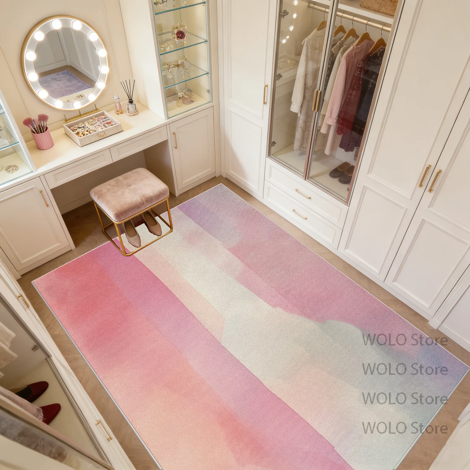 Nordic Luxury Carpets Pink Abstract Living Room Decoration Home Girl Rug Modern Bedroom Soft Room Bedside Large Floor Mat Study