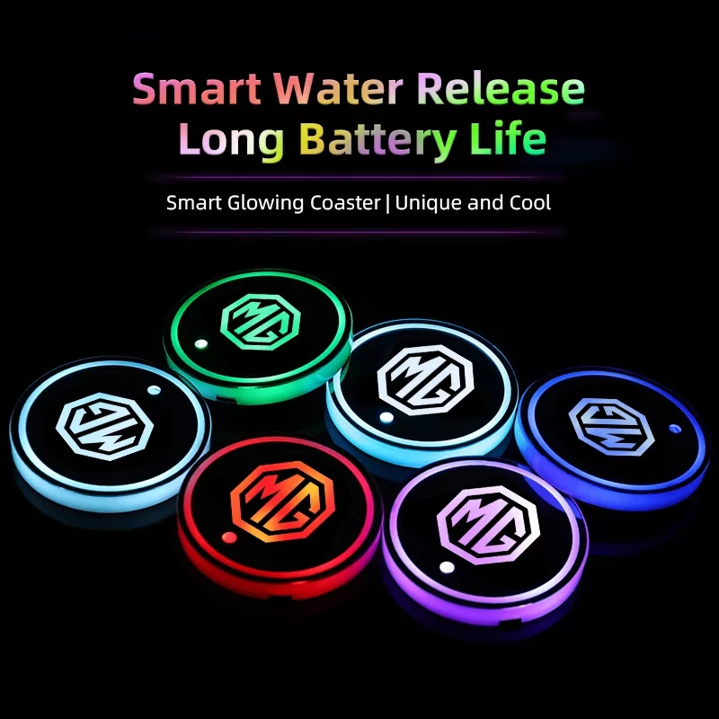 

7 Color LED Glowing Cup Holder Water Cup Pad USB Charging Ambient Light For MG ZS MG4 EV MG5 MG HS MG3 MG6 Interior Accessories