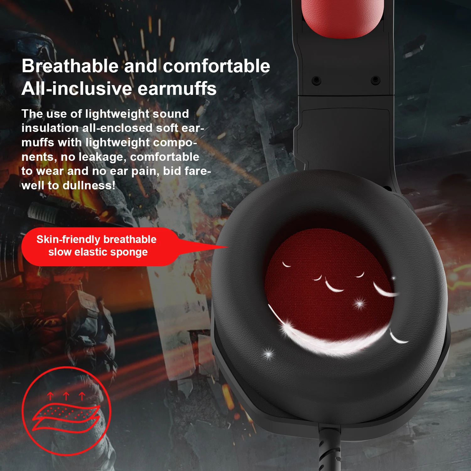 3.5mm Wired Gaming Headset with Microphone, Noise Isolating Over-Ear Design, Volume Control, Compatible with PS4/PC/PlayStation