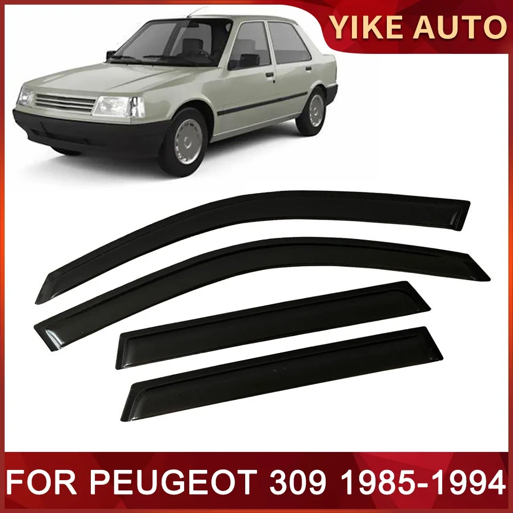 Window Visor for PEUGEOT 309 1985-1994 Weathershied Door Visor Wind Sun Rain Guards Side Window Wind Deflectors Auto