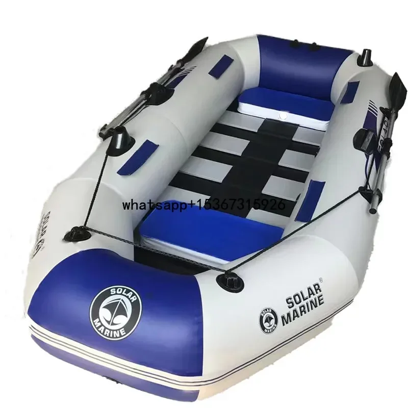 Solar Marine 3 Person 260 CM Inflatable Boat Folding Portable Kayak Drifting Hovercraft Wooden Floor with Accessories