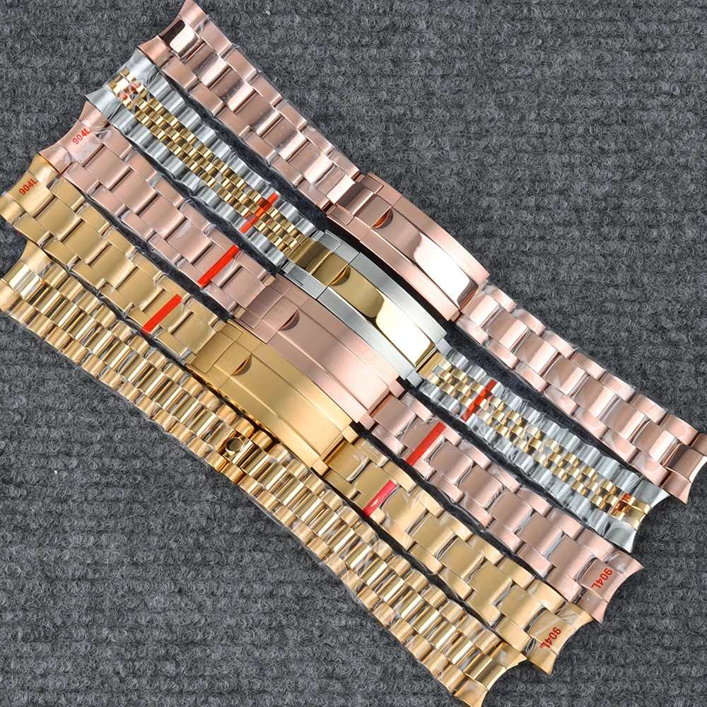 

20mm width NH35 Bracelet Strap Men's Jubilee/Presidential/Oyster Bracelet For Sub GMT Daytona Watch Case Folding Buckle Strap
