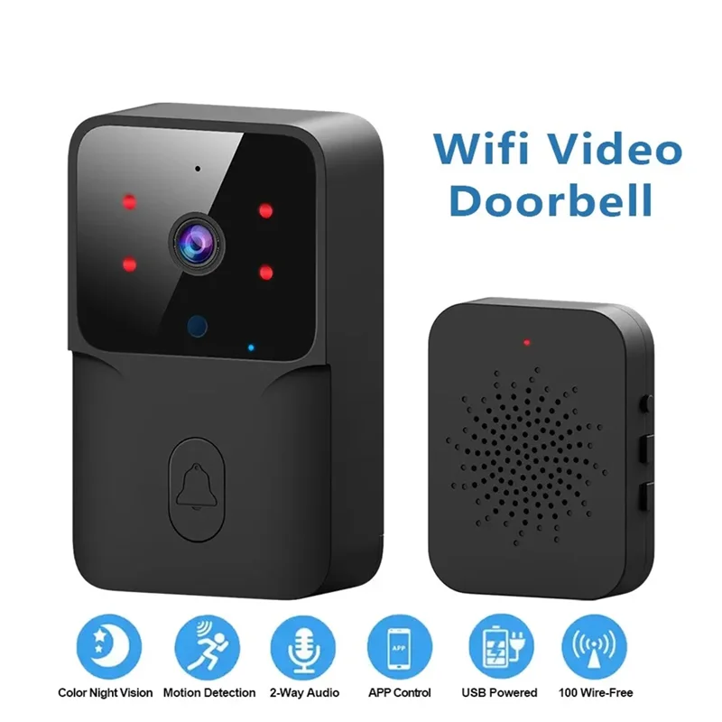 Wi-Fi дверной звонок для дома Tuya Wi-Fi беспроводной дверной звонок постоянного тока переменного тока камера с питанием от батареи с камерой дверного звонка Alexa Google (B) Durable-BT