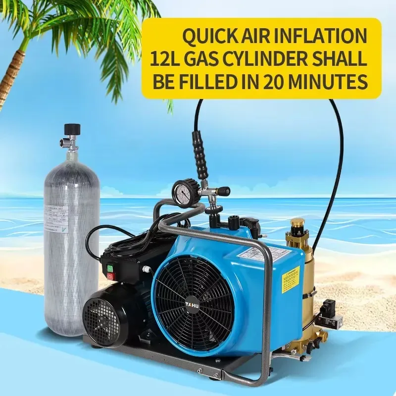 Hot Sale High Pressure 300Bar Breathing Air Compressor 100L/min Portable Scuba Tank Refill Pump for Diving & Firefighting