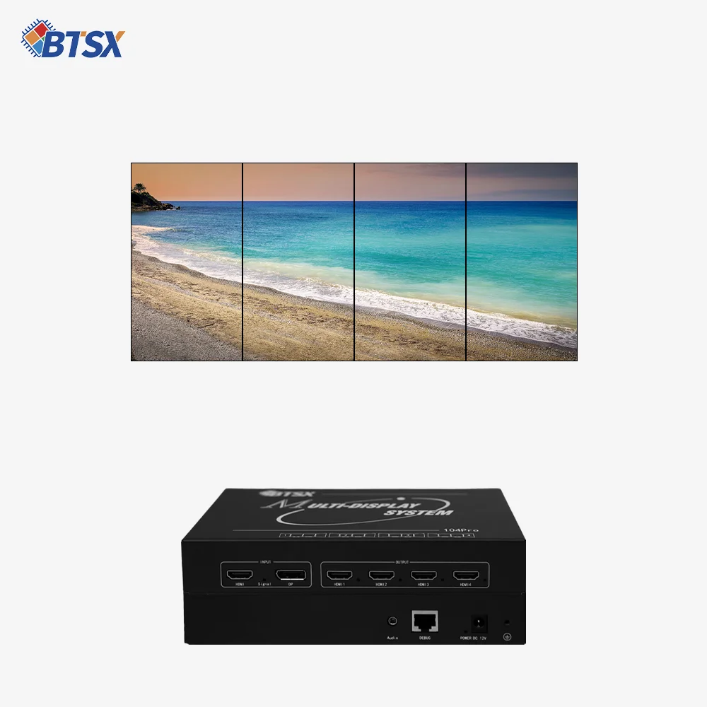 X Bitvisus Video Wall Processor Pixel-Perfect Multi-Screen Expander FPGA Architecture 1X4 HDMI Input 4 Output Zreo-Delay