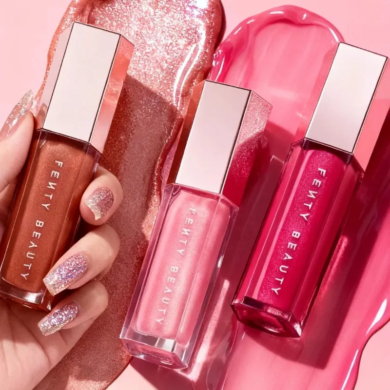 Fenty Beauty Transparent Lip Gloss Multicolor Moisten Shine Glitter Lip Plumper Makeup Beginner Liquid Lipstick Makeup Cosmetics