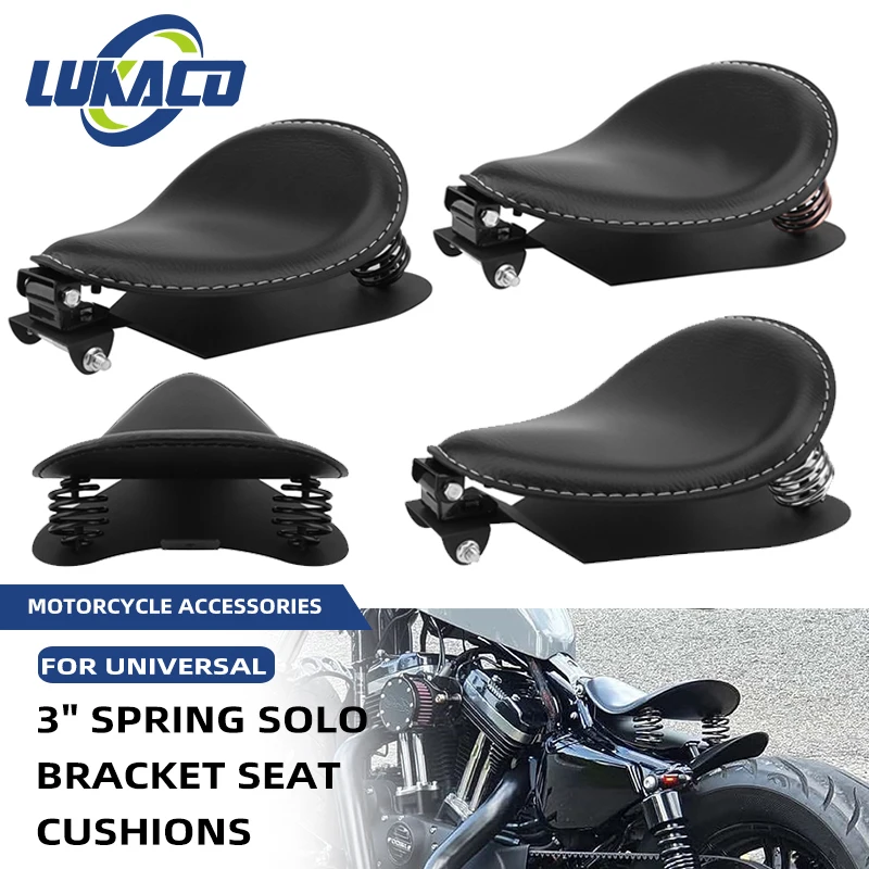 

For Honda For Yamaha For Kawasaki Suzuki Sportster Bobber Chopper Motorcycle Spring Solo Seat Cushions Base Saddle Driver Seat