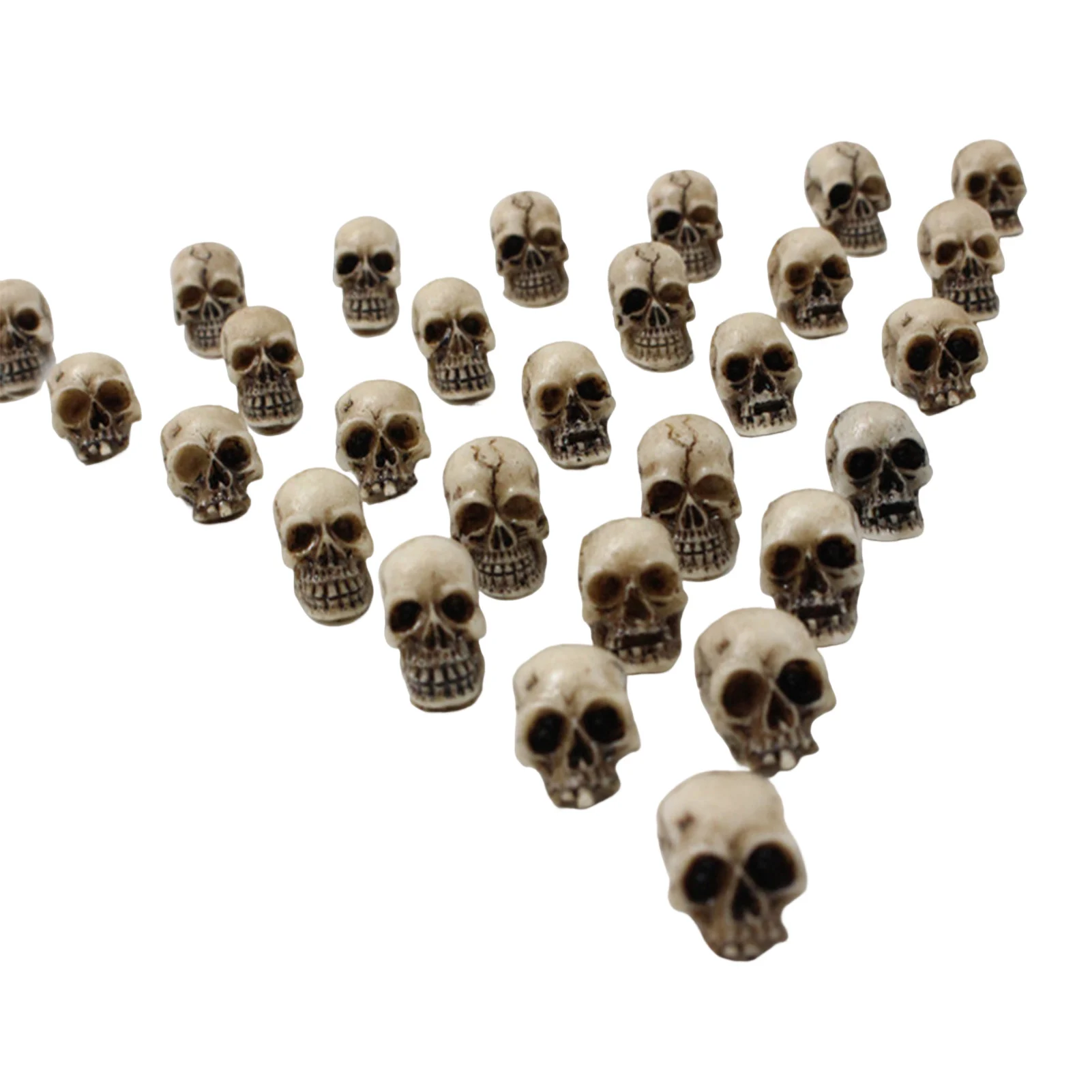Miniature Skull Figures Realistic Halloween Decorations for Party Guests, 20pcs Resin Horror Head Statues Desk Ornaments