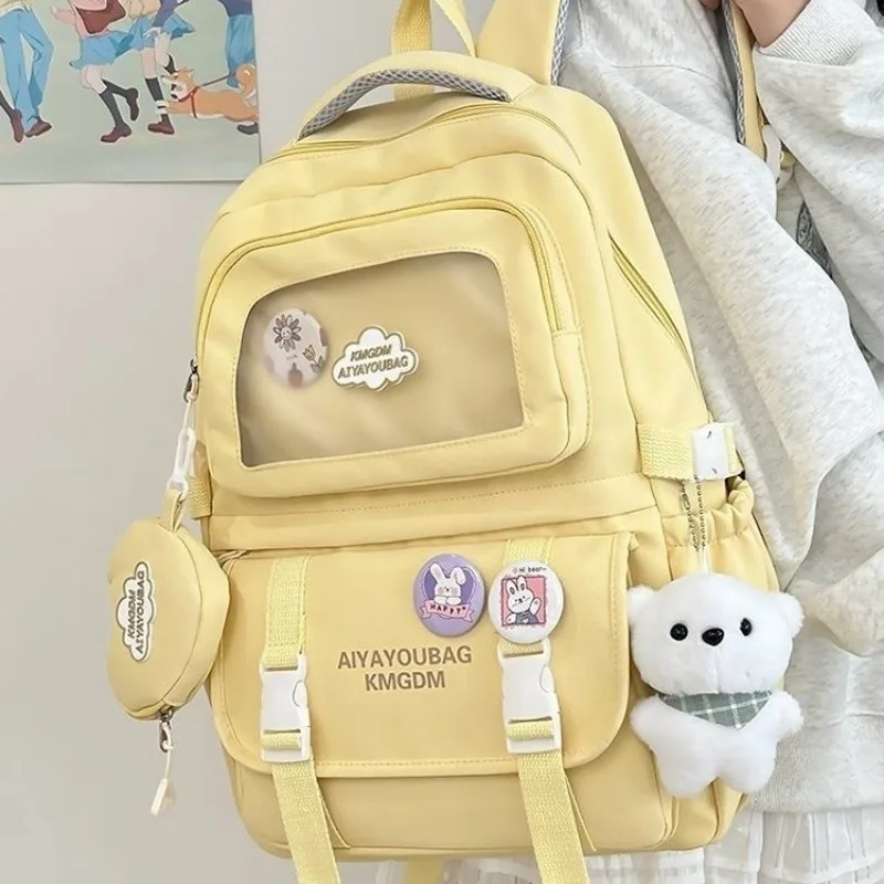 Niche Design Girl Cute Sweet Ulzzang Ita Bag Large Capacity Backpack Beautiful Fashionable School Bag with Coin Wallet