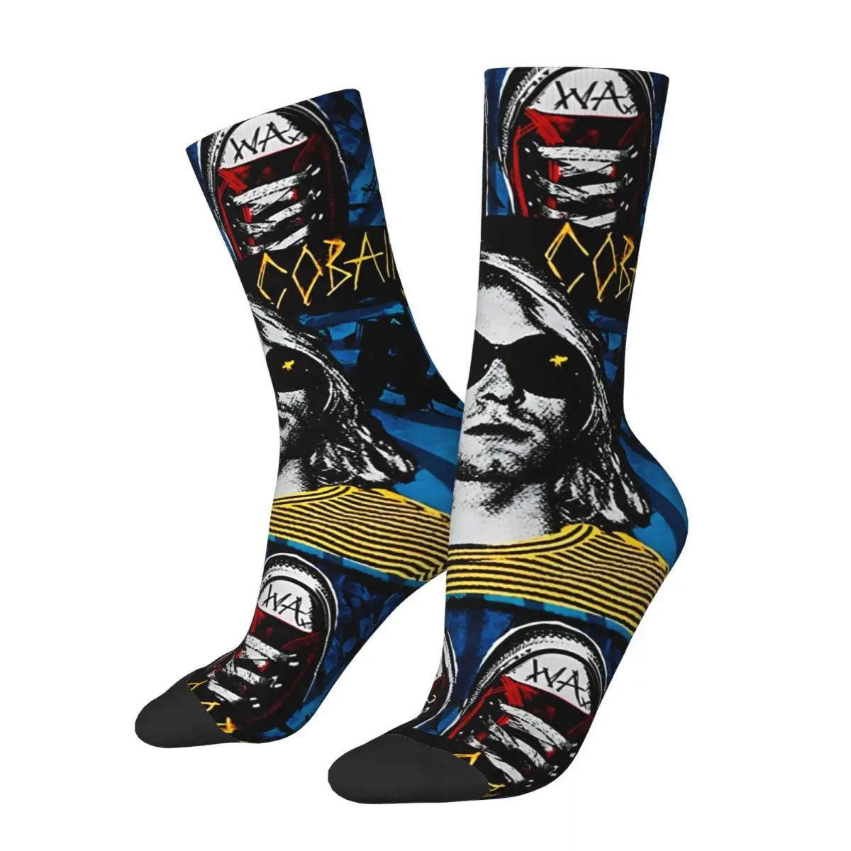 Hip Hop Vintage Legend Band Crazy Men's compression Socks Unisex K-Kurt Singer Cobain Street Style Pattern Printed Funny Novelty