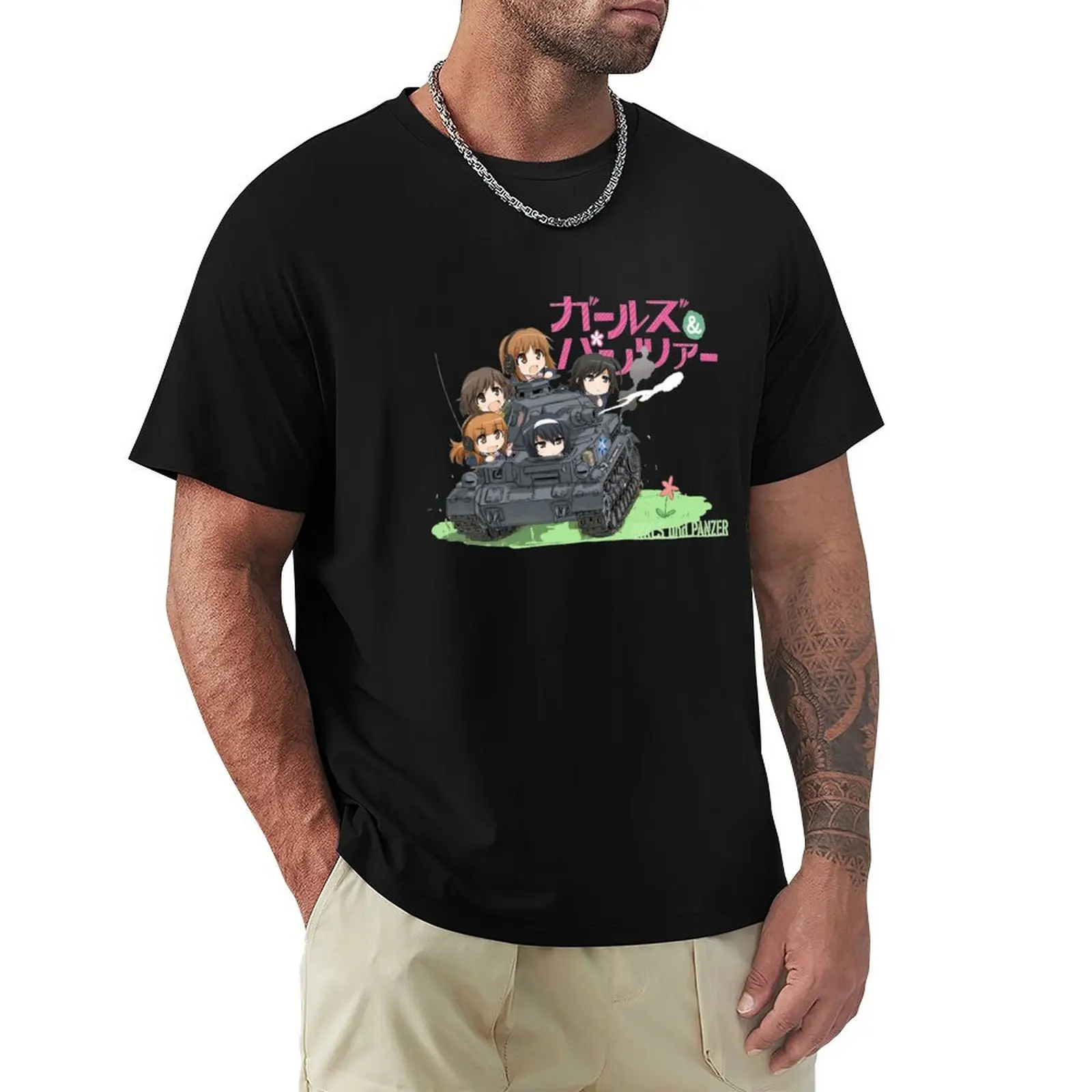 Girls und Panzer Chibi T-Shirt blacks street wear anime figures big and tall t shirts