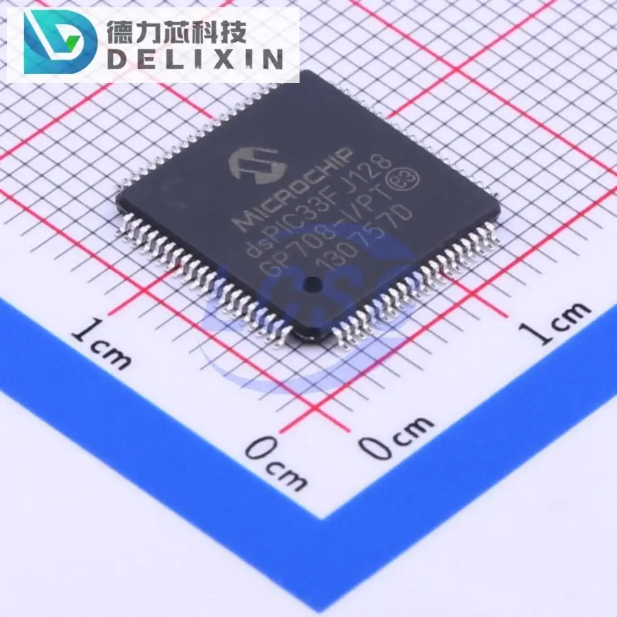 Procesadores de señal digitales (DSP/DSC), chips nuevos y originales, DSPIC33FJ128GP708-I/PT, 128KB, 69 TQFP-80(12x12)