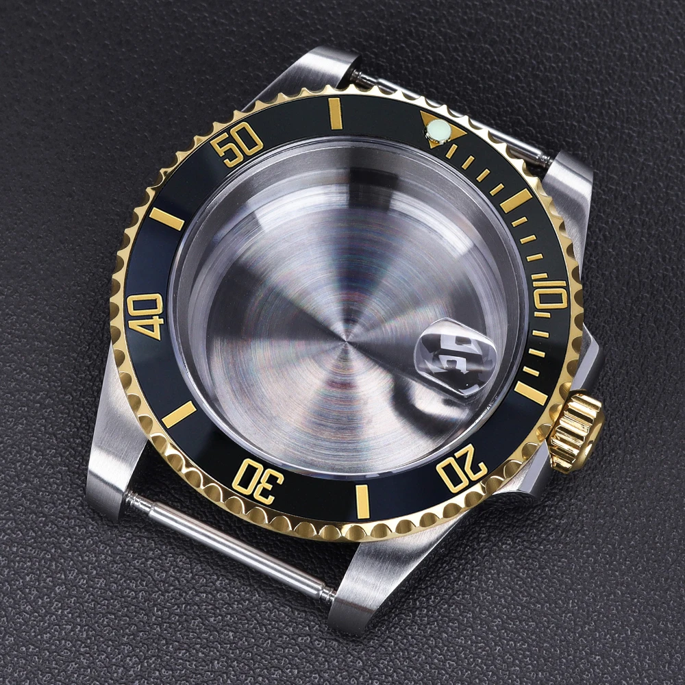 40mm Luxury Watch Case Sapphire Glass Sloping Bezel for Submariner GMT NH34 NH35 NH36 Miyota 8215 ETA 2824 Movement Wholesa Case