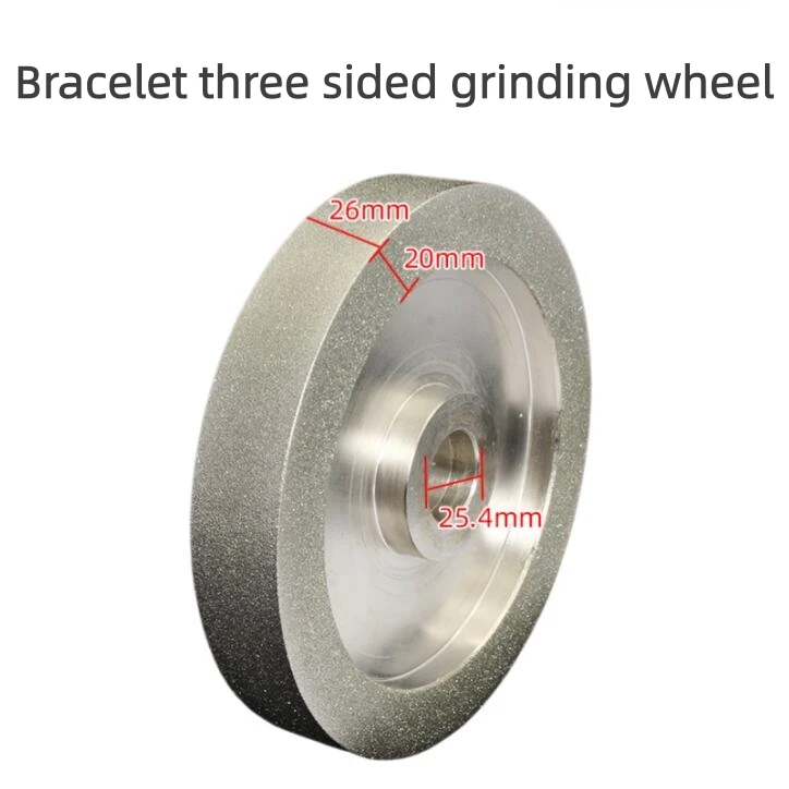 Diamond Three Sided Wheel Edge Trimming Bracelet Inner and Outer Grinding Bracelet Chamfering Grinding Wheel