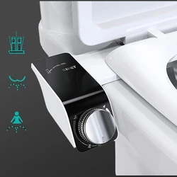 Ultra-Slim Toilet Bidet Attachment Cold Water Sprayer Dual Nozzles Non-Electric Bathroom Self Cleaning Bidet Accessories Sprayer