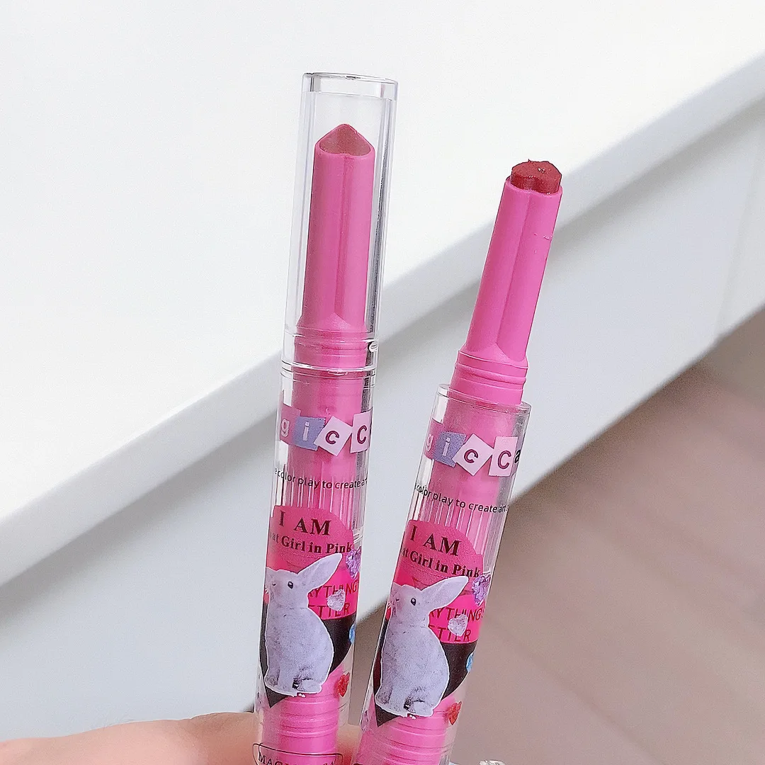 Lipstick Press heart-shaped lipstick, makeup pouty lips, mirror water light moisturizing and moisturizing beauty  lip stick