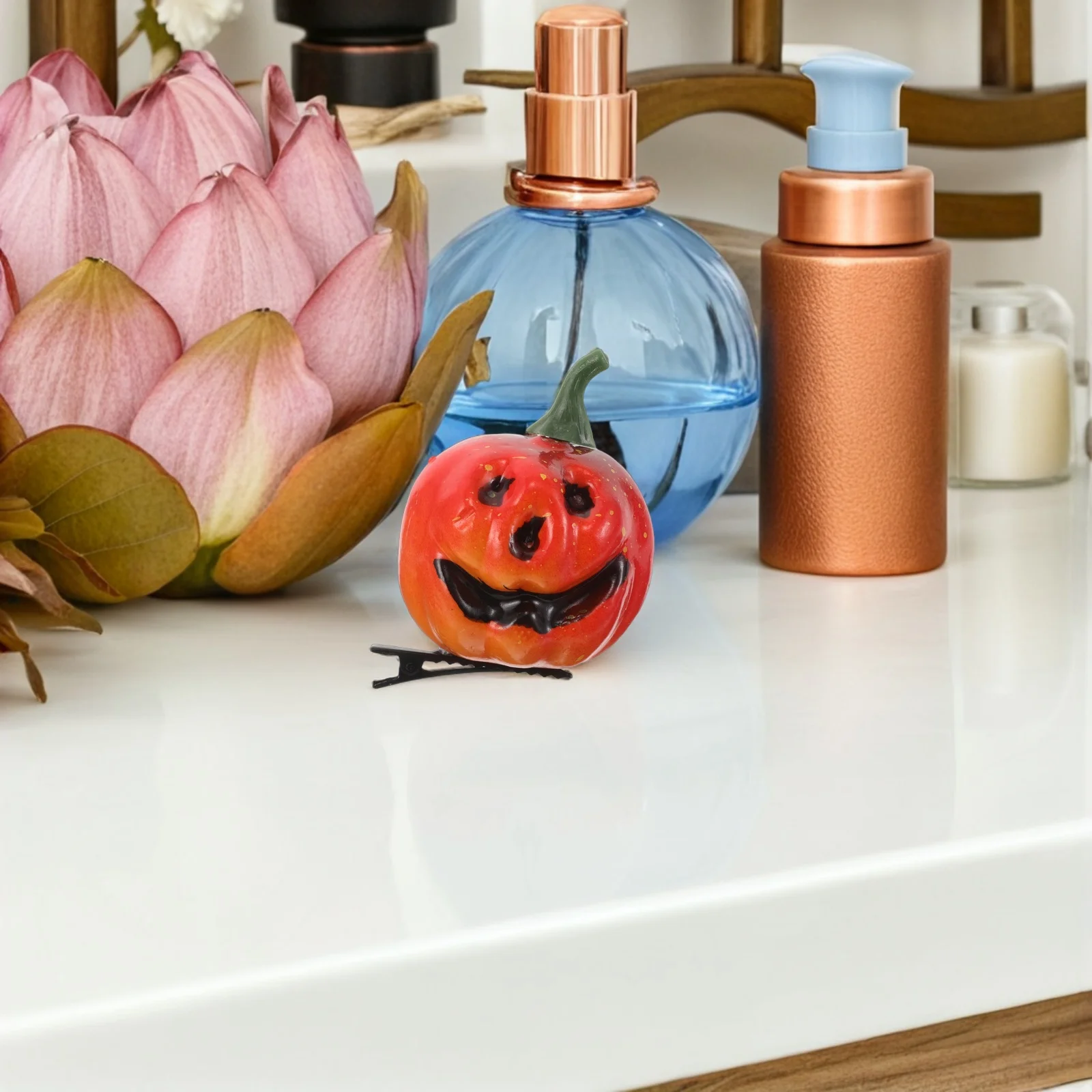 

Non Slip Hair Accessories Halloween Pumpkin Hairpins Cute Clip Headgear Cosplay Accessory Child