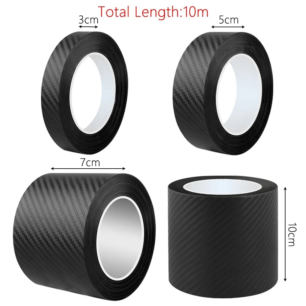 شريط نانو من ألياف الكربون ملصق سيارة ثلاثي الأبعاد ذاتية اللصق حماية متينة حامي مرآة الباب عتبة جسم السيارة #6