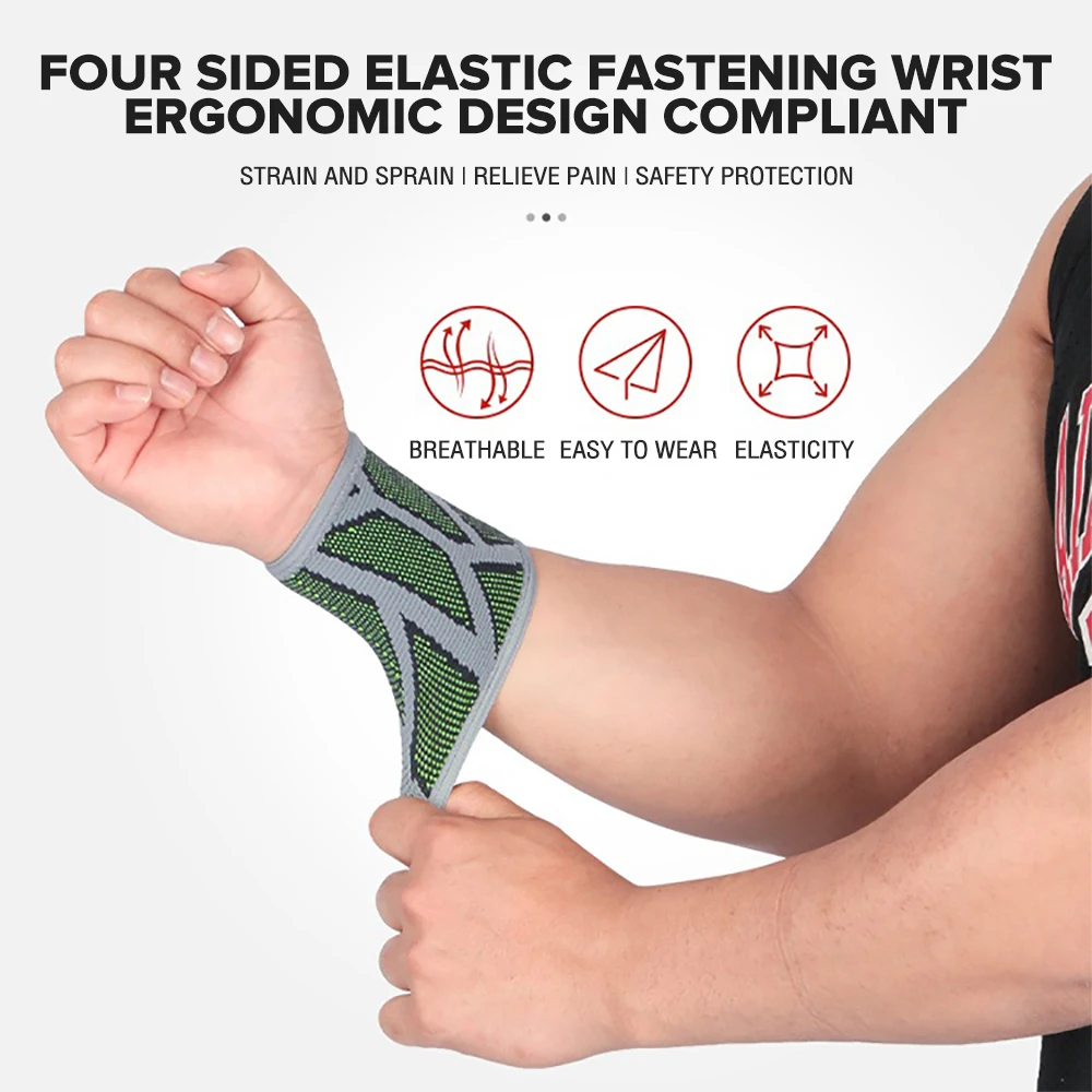 Sweat-wicking wristbands Highly Elastic Breathable Sweat-absorbent Wrist Guards for Gym Sports Running Basketball【1PC】