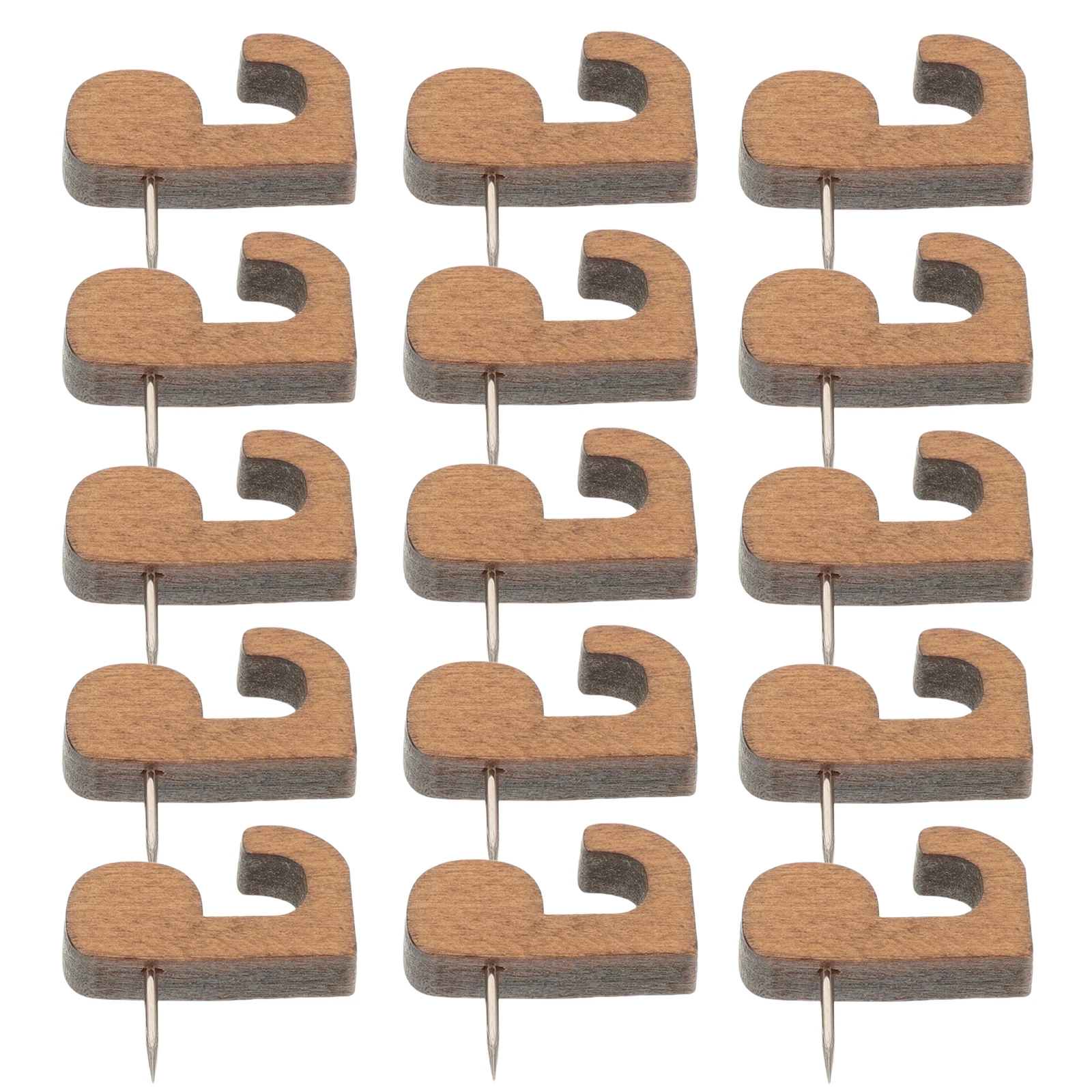 

40pcs Wooden Hook Thumbtacks Decorative Push Pins for Wall Hanging Office Use Map Markers Photo Display Cork Board Craft