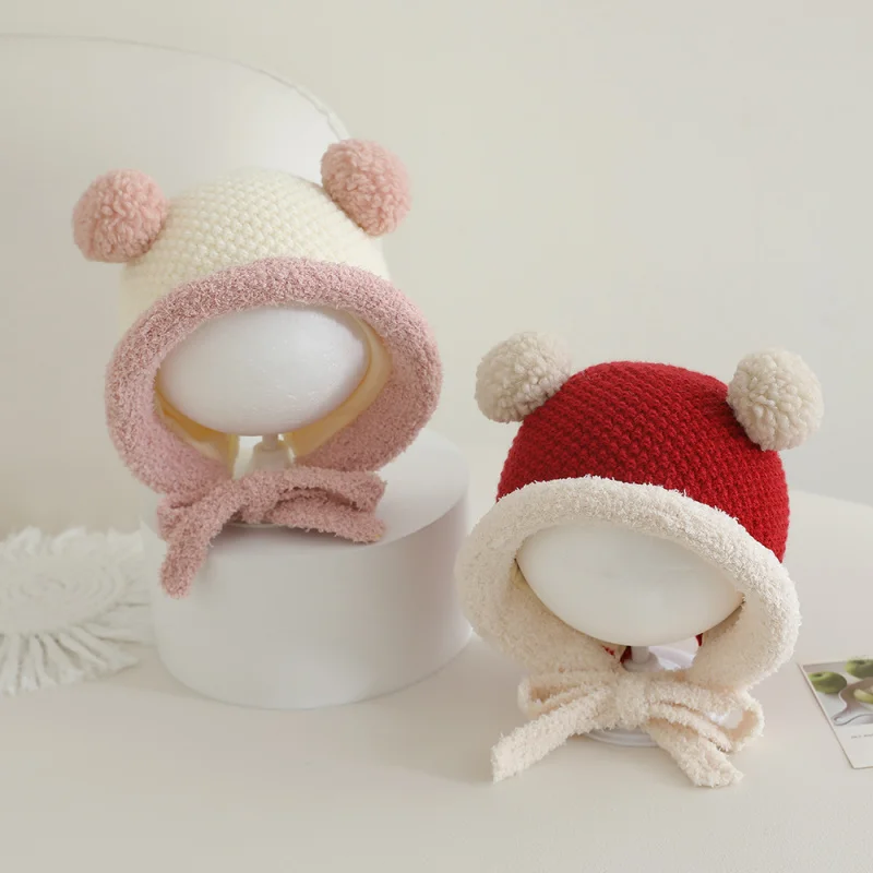 Babymutsje Herfst Winter Verdikte gebreide muts Gehoorbeschermingshoed voor kinderen Leuke warme trui voor jongens en meisjes Winter