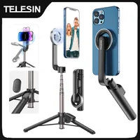 TELESIN trípode/palo Selfie magnético con control remoto para teléfono móvil iPhone 16 15 14 13 12 Pro Max para HUAWEI XIAOMI SAMSUNG