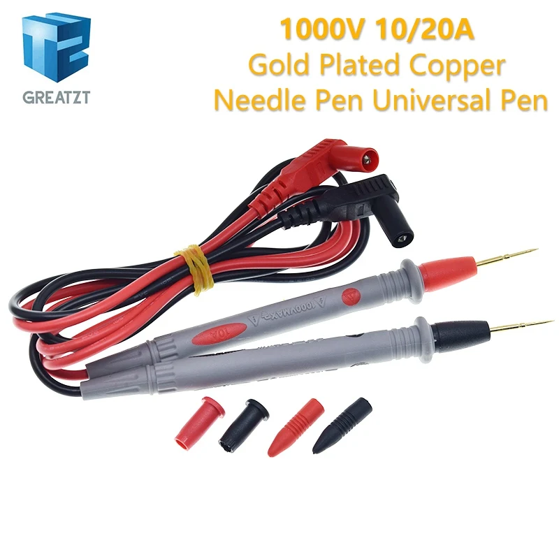 GREATZT Multimeter Test Leads Universal Cable AC DC 1000V 20A 10A CAT III Measuring Probes Pen