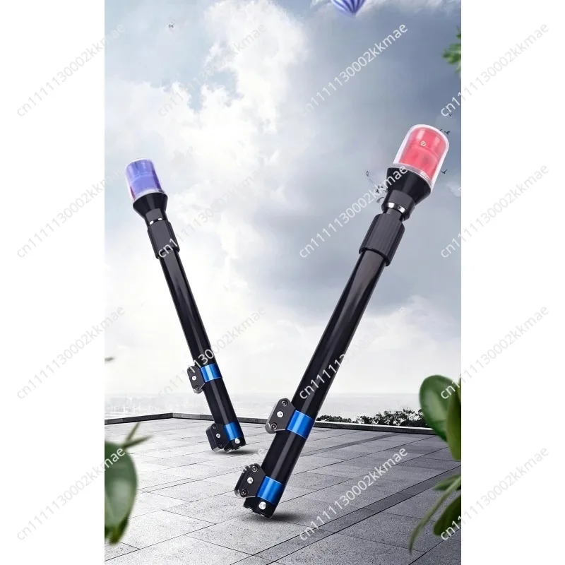 Outdoor Patrol Electric Vehicle Motorcycle Rear Pole Light LED Warning 12V Long Pole Red Blue  Flashing Warning Light