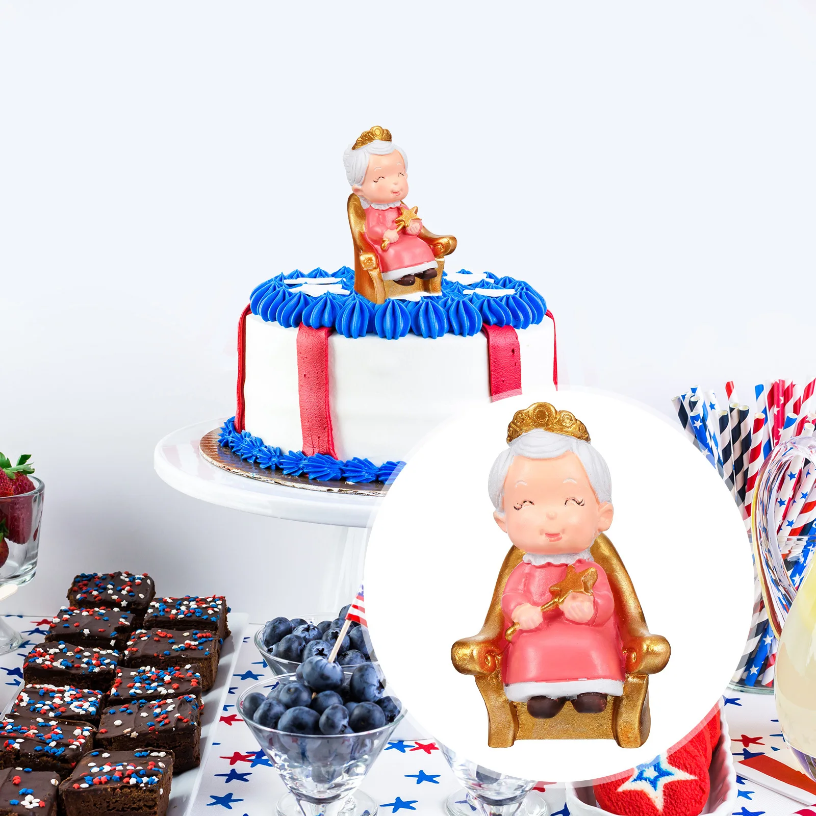 

1Pcs Gold Wedding Theme Grandparents Cake Topper Resin Handcrafted Adorable Chair Design Wedding Party Desktop Decoration