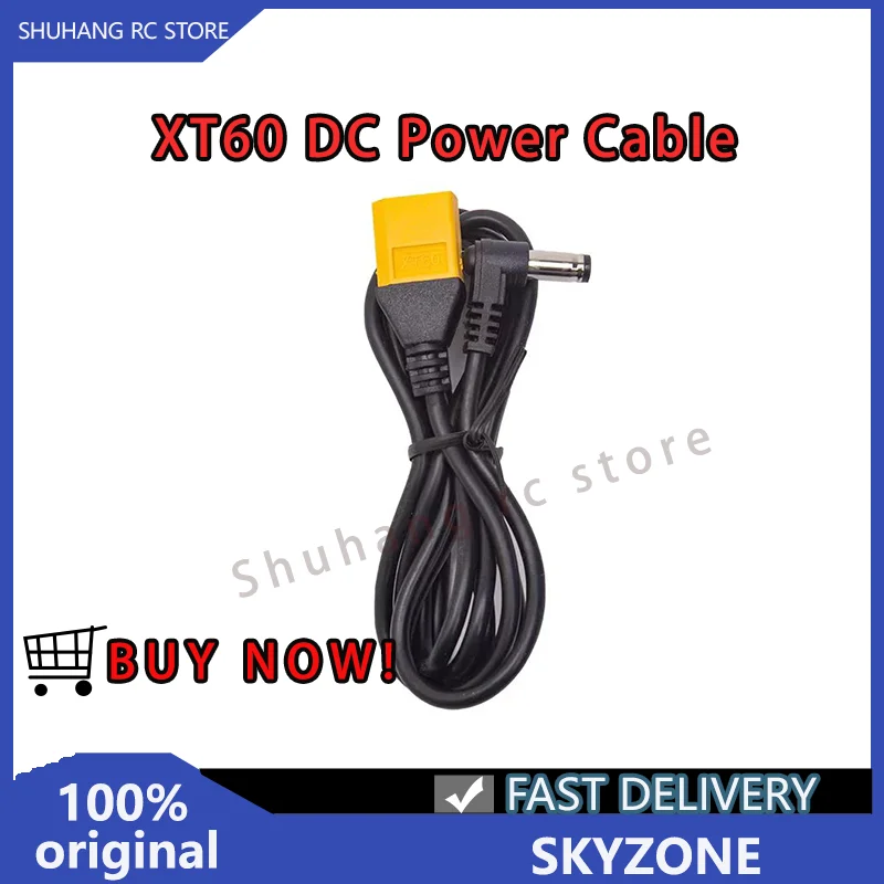 

Original SKYZONE XT60 DC Power Cable 90°/180° DC5.5x2.1mm Male Plug to XT60 Connector for RC Drones Glasses Battery Charging
