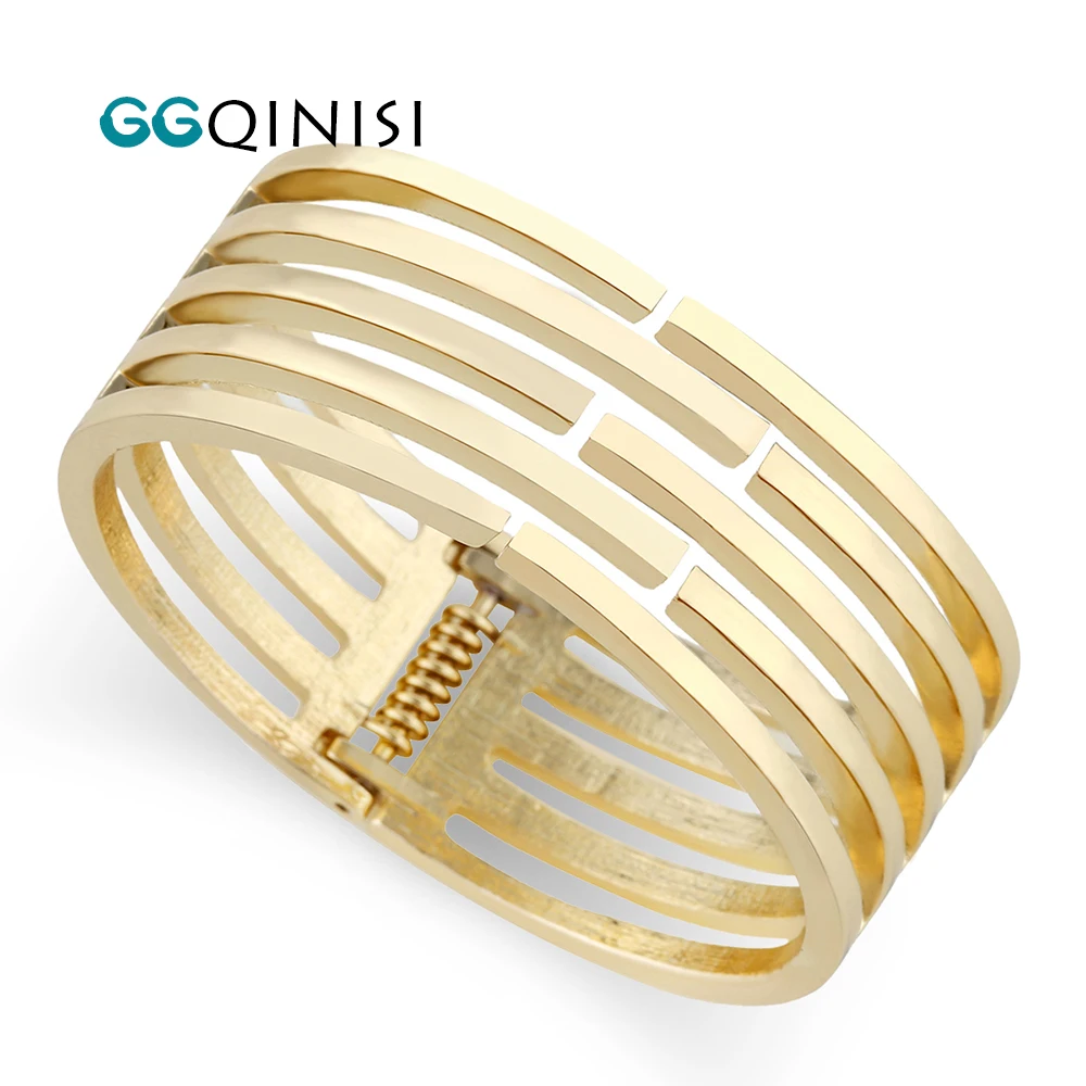 Brazalete de declaración de aleación de diseño Simple para mujer, brazalete de moda, joyería para fiesta de graduación, regalos de compromiso