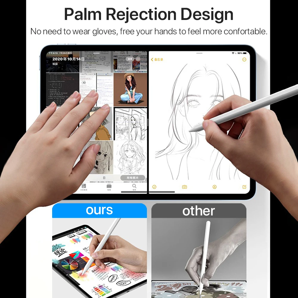 New Stylus Pen For ipad Pencil Wireless Charging Palm Rejection For2018-2023 iPad air Pro 11 12.9 Mini 6 Accessories iPad Pencil